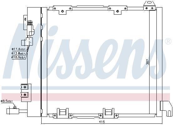 Condensador, aire acondicionado NISSENS ref. 94385