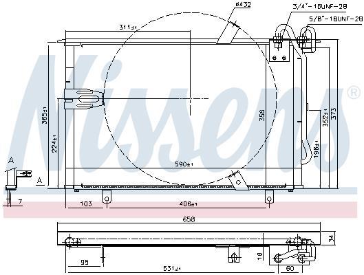 Condensador, aire acondicionado NISSENS ref. 94408