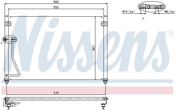 Condenseur, climatisation (Radiateur de climatisation) NISSENS ref. 94428