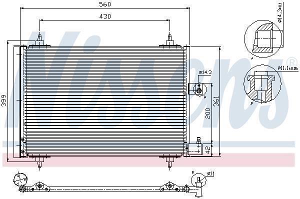 Condensador, aire acondicionado NISSENS ref. 94534