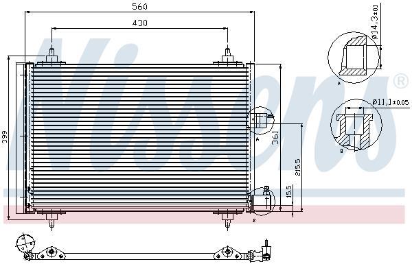 Condenseur, climatisation (Radiateur de climatisation) NISSENS ref. 94542