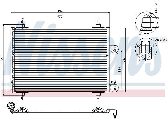 Condensador, aire acondicionado NISSENS ref. 94560