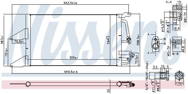 Condensador, aire acondicionado NISSENS ref. 94565