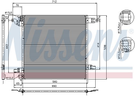 Condensador, aire acondicionado NISSENS ref. 94568