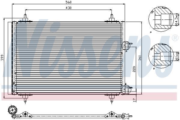 Condenseur, climatisation (Radiateur de climatisation) NISSENS ref. 94570