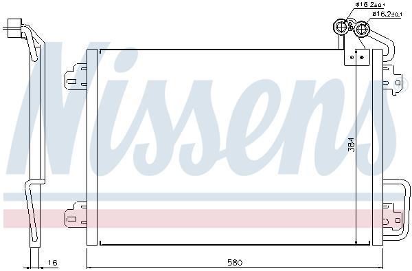 Condensador, aire acondicionado NISSENS ref. 94572