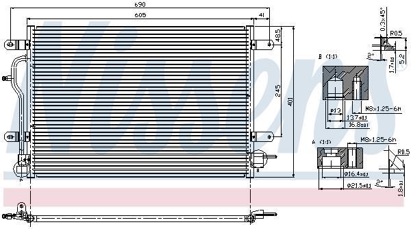 Condenseur, climatisation (Radiateur de climatisation) NISSENS ref. 94583