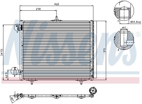 Condenseur, climatisation (Radiateur de climatisation) NISSENS ref. 94595