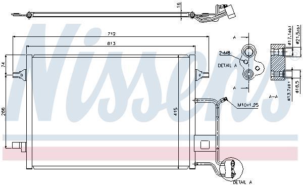 Condenseur, climatisation (Radiateur de climatisation) NISSENS ref. 94601