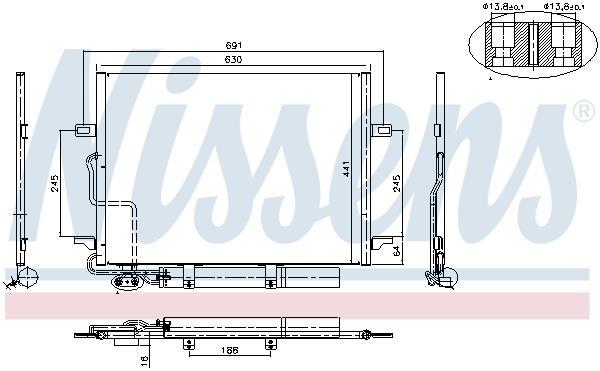 Condenseur, climatisation (Radiateur de climatisation) NISSENS ref. 94614