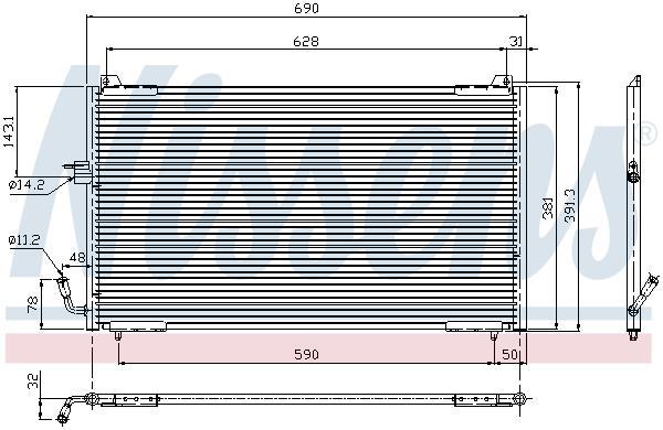 Condenseur, climatisation (Radiateur de climatisation) NISSENS ref. 94625