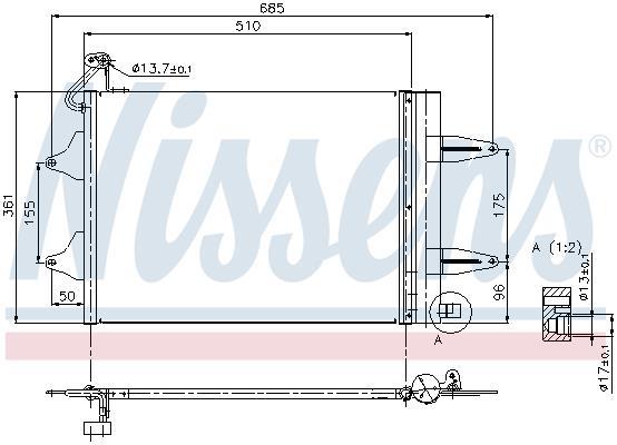 Condenseur, climatisation (Radiateur de climatisation) NISSENS ref. 94628