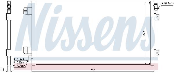 Condensador, aire acondicionado NISSENS ref. 94659
