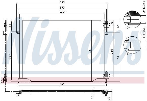 Condensador, aire acondicionado NISSENS ref. 94671