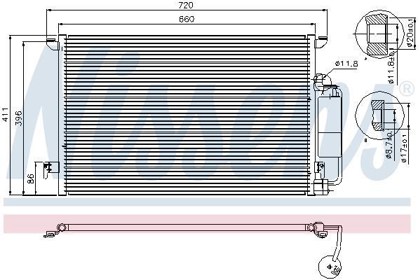 Condenseur, climatisation (Radiateur de climatisation) NISSENS ref. 94675