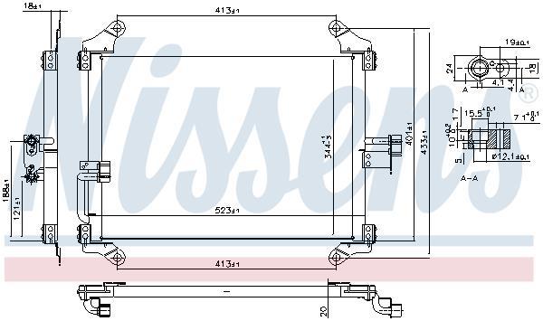 Condensador, aire acondicionado NISSENS ref. 94700