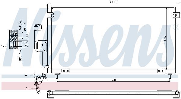 Condensador, aire acondicionado NISSENS ref. 94702