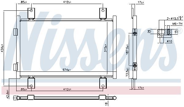 Condensador, aire acondicionado NISSENS ref. 94712