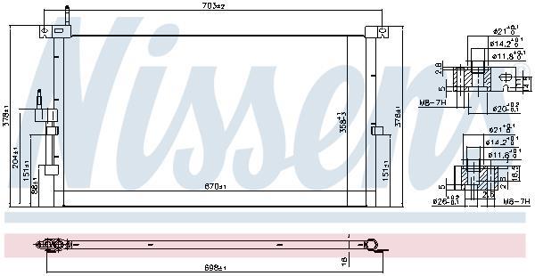 Condensador, aire acondicionado NISSENS ref. 94718