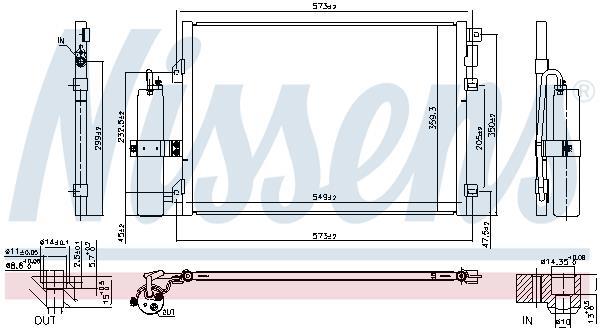 Condensador, aire acondicionado NISSENS ref. 94726