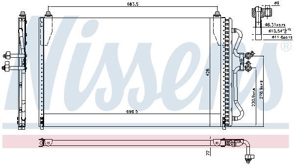Condenseur, climatisation (Radiateur de climatisation) NISSENS ref. 94731
