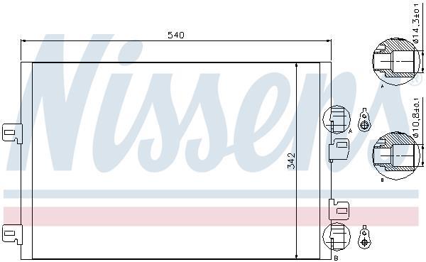 Condensador, aire acondicionado NISSENS ref. 94745