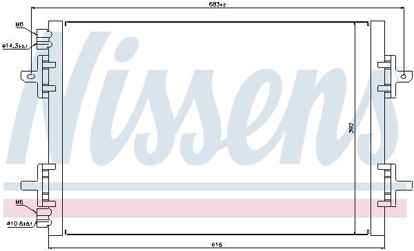 Condensador, aire acondicionado NISSENS ref. 94750