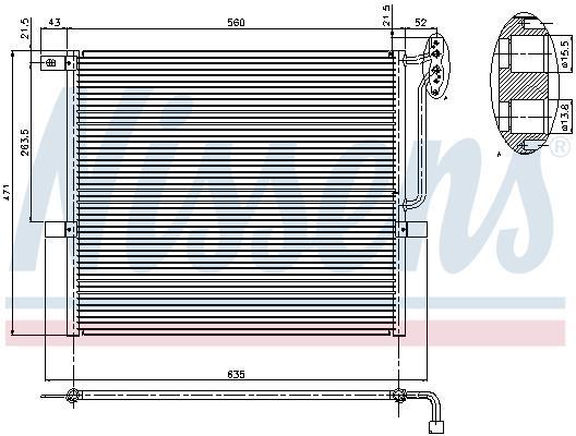 Condensador, aire acondicionado NISSENS ref. 94761