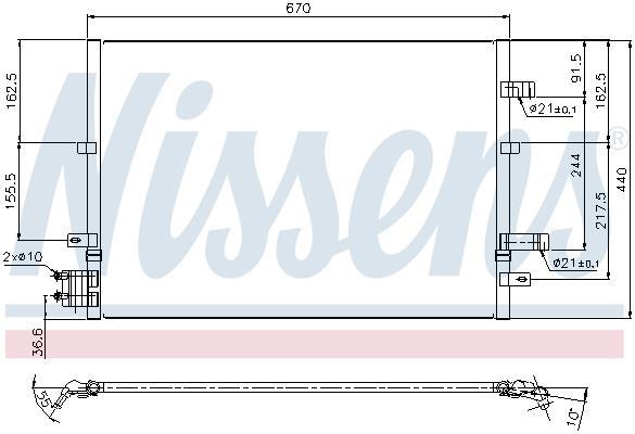 Condensador, aire acondicionado NISSENS ref. 94777