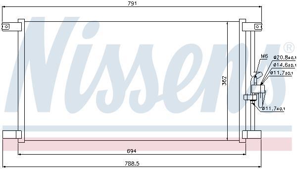 Condensador, aire acondicionado NISSENS ref. 94798