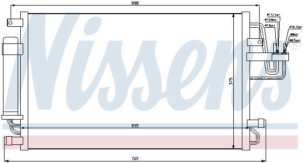 Condensador, aire acondicionado NISSENS ref. 94801
