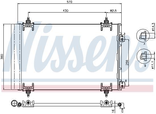 Condensador, aire acondicionado NISSENS ref. 94826