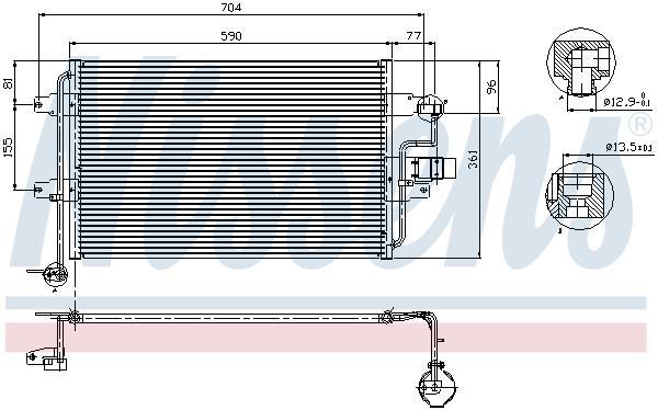 Condenseur, climatisation (Radiateur de climatisation) NISSENS 94838