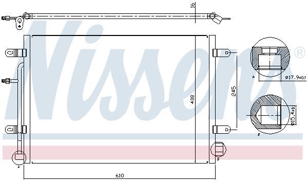 Condensador, aire acondicionado NISSENS ref. 94851