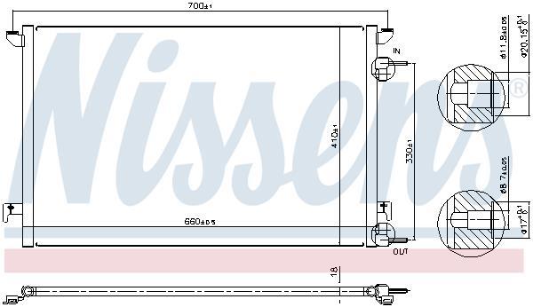 Condensador, aire acondicionado NISSENS ref. 94852