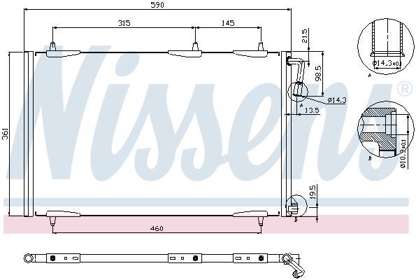 Condenseur, climatisation (Radiateur de climatisation) NISSENS 94855