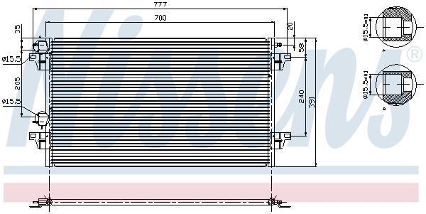 Condenseur, climatisation (Radiateur de climatisation) NISSENS ref. 94856