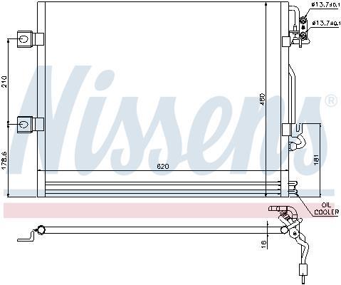 Condensador, aire acondicionado NISSENS ref. 94858