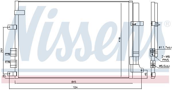 Condenseur, climatisation (Radiateur de climatisation) NISSENS ref. 94871