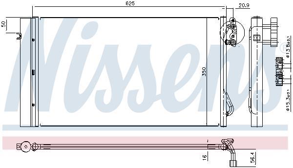 Condensador, aire acondicionado NISSENS ref. 94873