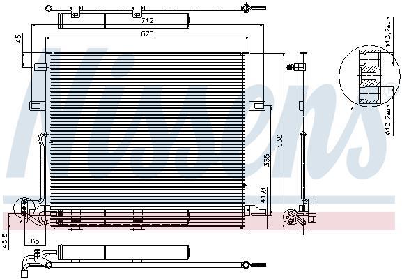 Condenseur, climatisation (Radiateur de climatisation) NISSENS ref. 94897