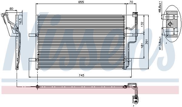 Condensador, aire acondicionado NISSENS ref. 94901