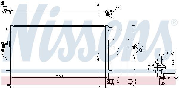 Condensador, aire acondicionado NISSENS ref. 94917