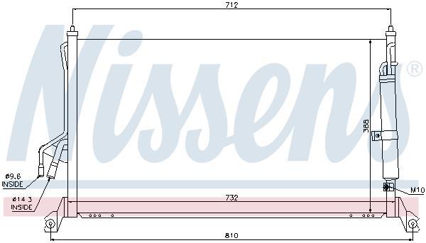 Condensador, aire acondicionado NISSENS ref. 94930