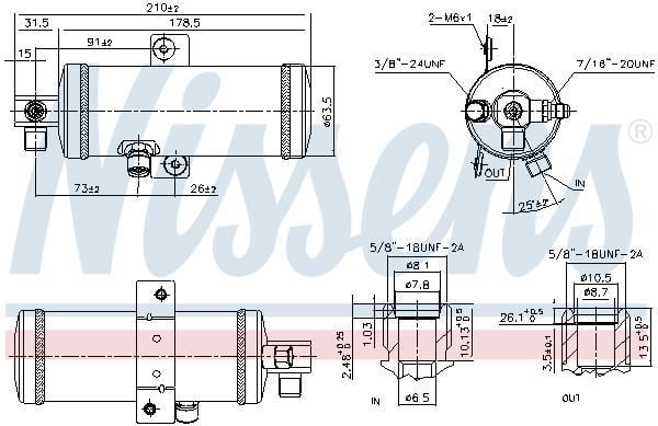 Secador, aire acondicionado NISSENS ref. 95060