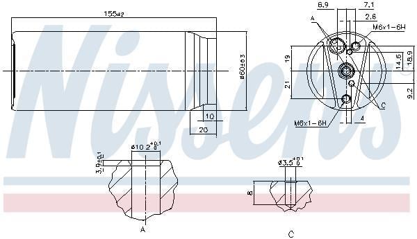 Secador, aire acondicionado NISSENS ref. 95063