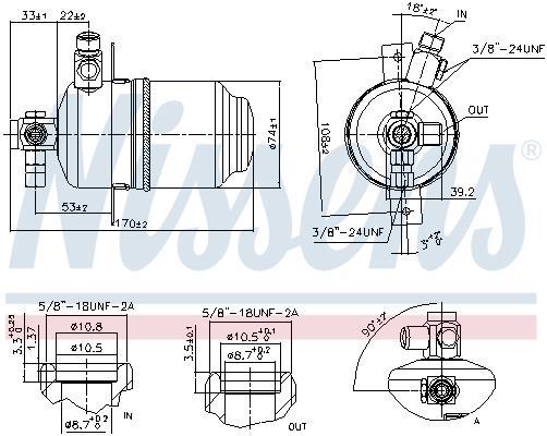 Filtre déshydrateur du circuit de climatisation NISSENS ref. 95077