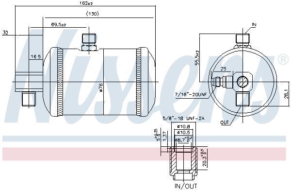 Filtre déshydrateur du circuit de climatisation NISSENS 95100