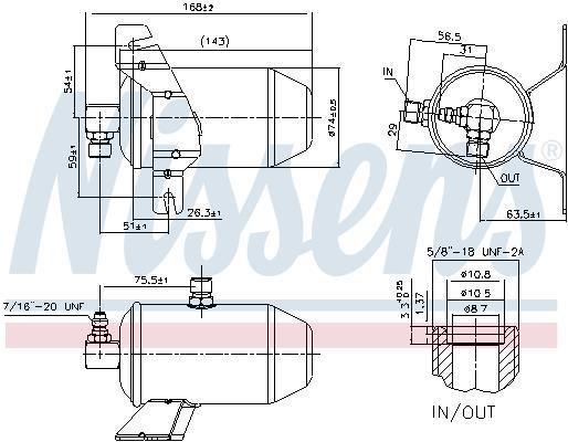 Secador, aire acondicionado NISSENS ref. 95104