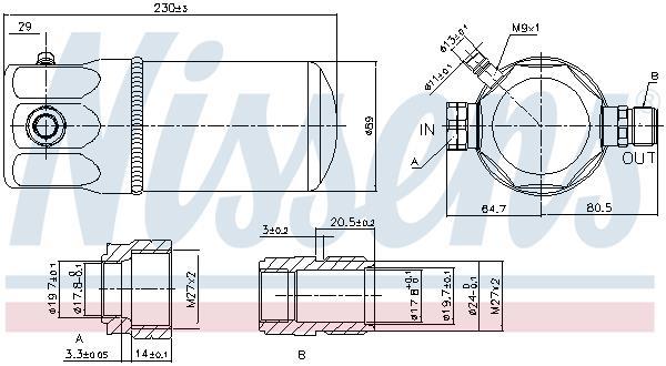 Filtre déshydrateur du circuit de climatisation NISSENS 95165